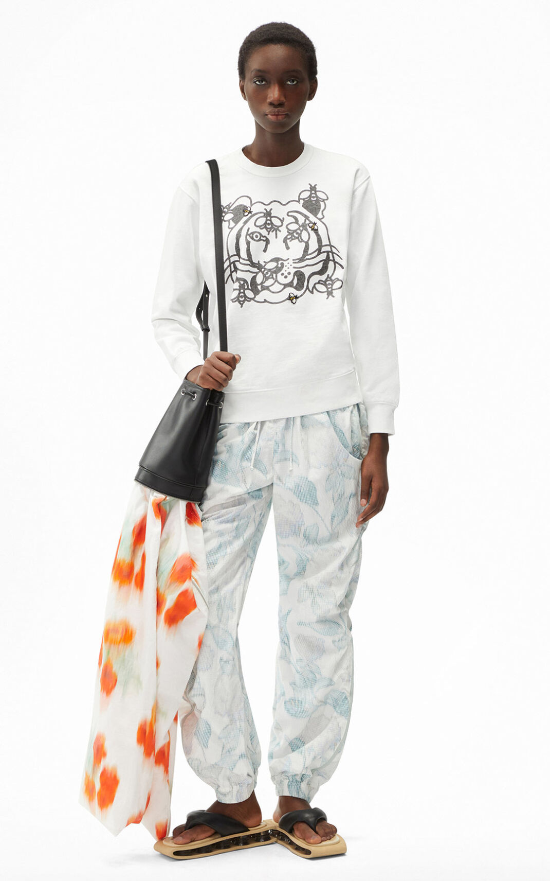 Kenzo Bee a Tiger Sweatshirt Dame - Hvide DK-209387